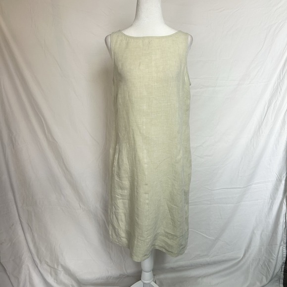 J. Jill Dresses & Skirts - J Jill Linen Dress Light Green Shift Relaxed Fit Coastal Resort Wear Beach